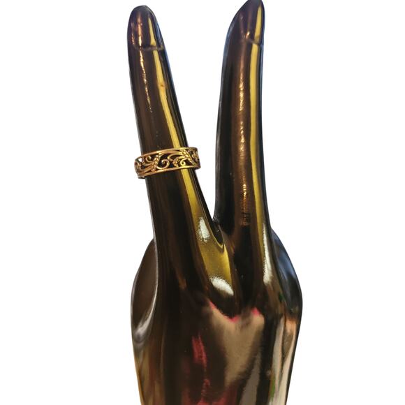 925 Sterling Silver Filigree band with folage - Picture 4 of 7